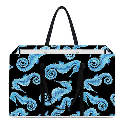 Watercolor Seahorse Pattern Print Utility Tote Bag