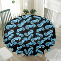 Watercolor Seahorse Pattern Print Waterproof Round Tablecloth