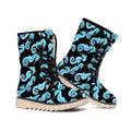 Watercolor Seahorse Pattern Print Winter Boots