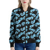 Watercolor Seahorse Pattern Print Women's Bomber Jacket