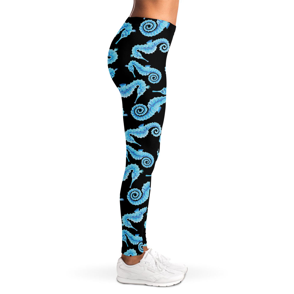 Watercolor Seahorse Pattern Print Women's Leggings
