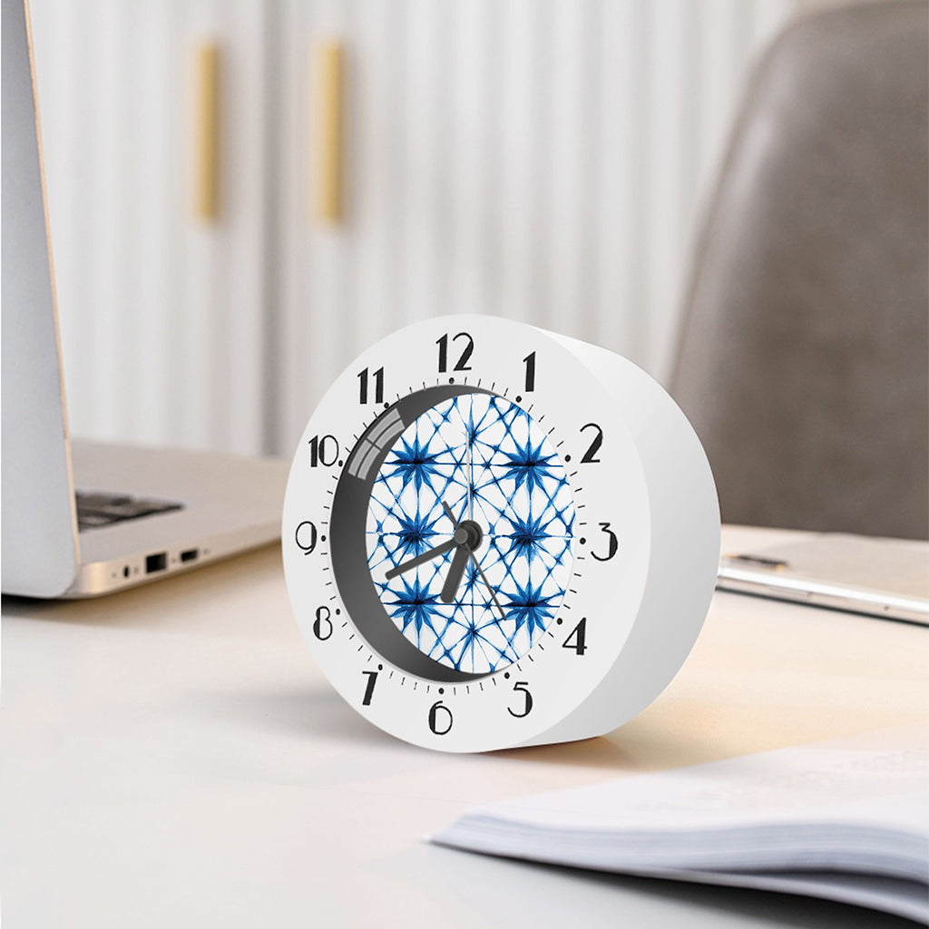 Watercolor Shibori Pattern Print Alarm Clock