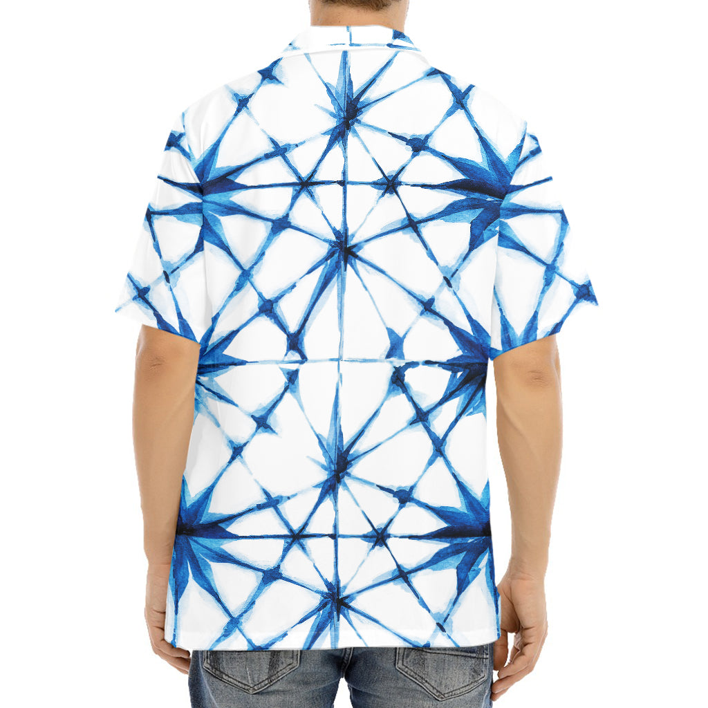 Watercolor Shibori Pattern Print Aloha Shirt