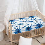 Watercolor Shibori Pattern Print Baby Crib Sheet