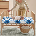 Watercolor Shibori Pattern Print Baby Crib Sheet