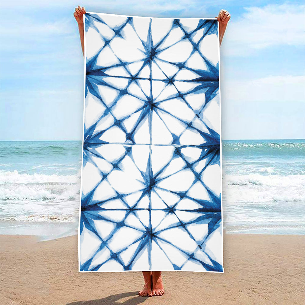 Watercolor Shibori Pattern Print Beach Towel