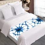 Watercolor Shibori Pattern Print Bed Runner
