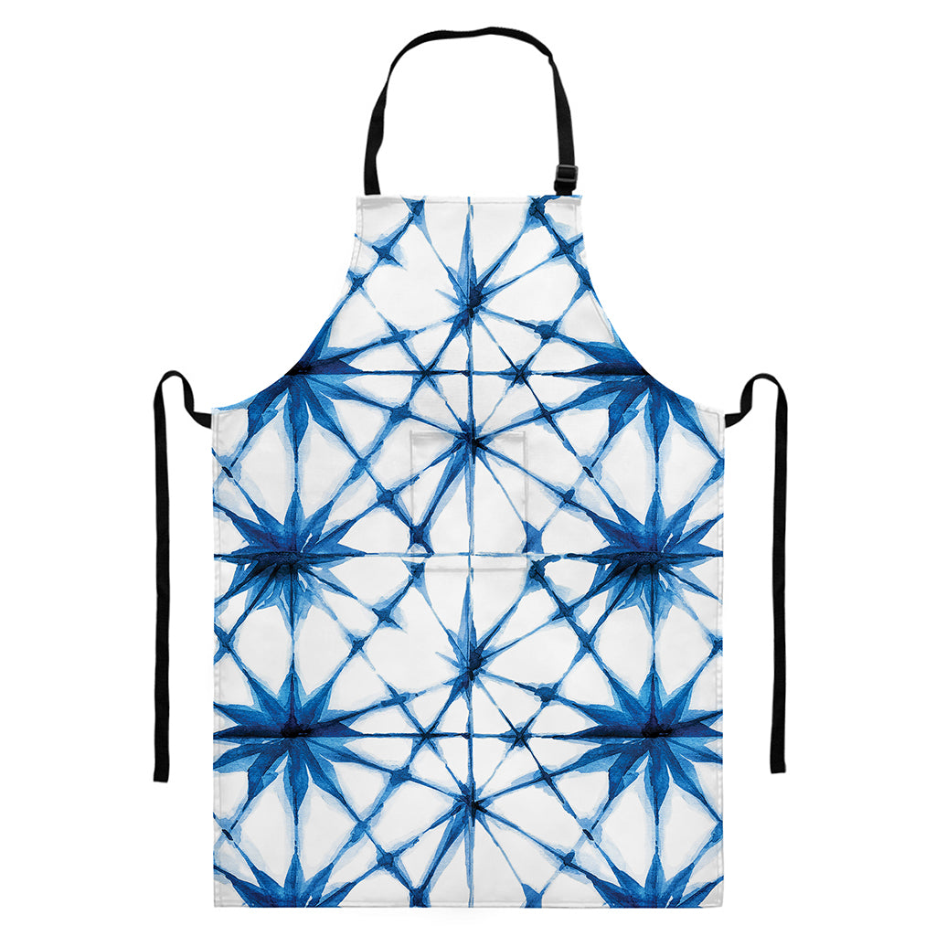 Watercolor Shibori Pattern Print Bib Apron With Pocket