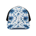 Watercolor Shibori Pattern Print Black Mesh Trucker Hat