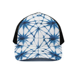 Watercolor Shibori Pattern Print Black Mesh Trucker Cap