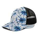 Watercolor Shibori Pattern Print Black Mesh Trucker Cap