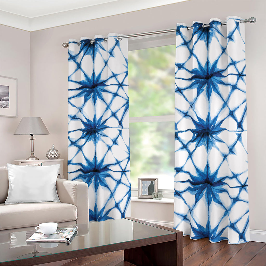 Watercolor Shibori Pattern Print Blackout Grommet Curtains