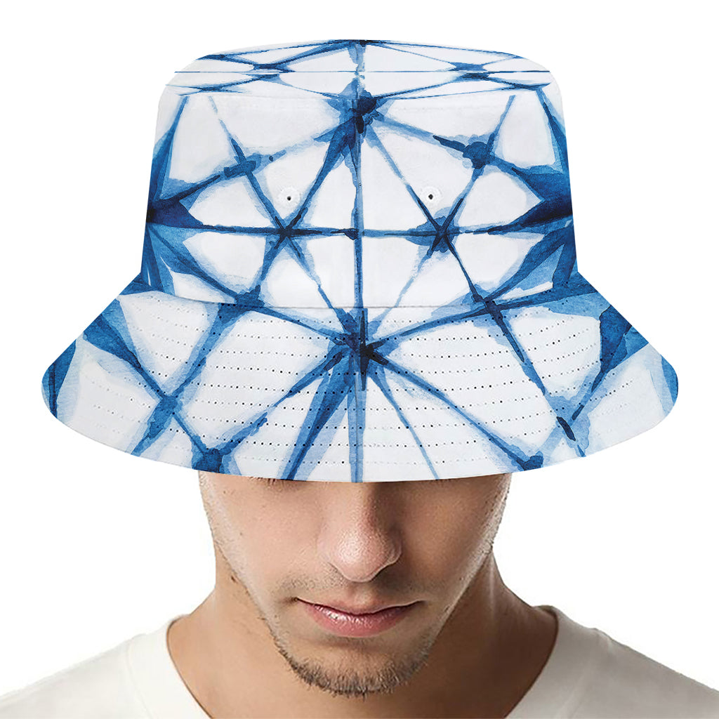 Watercolor Shibori Pattern Print Bucket Hat