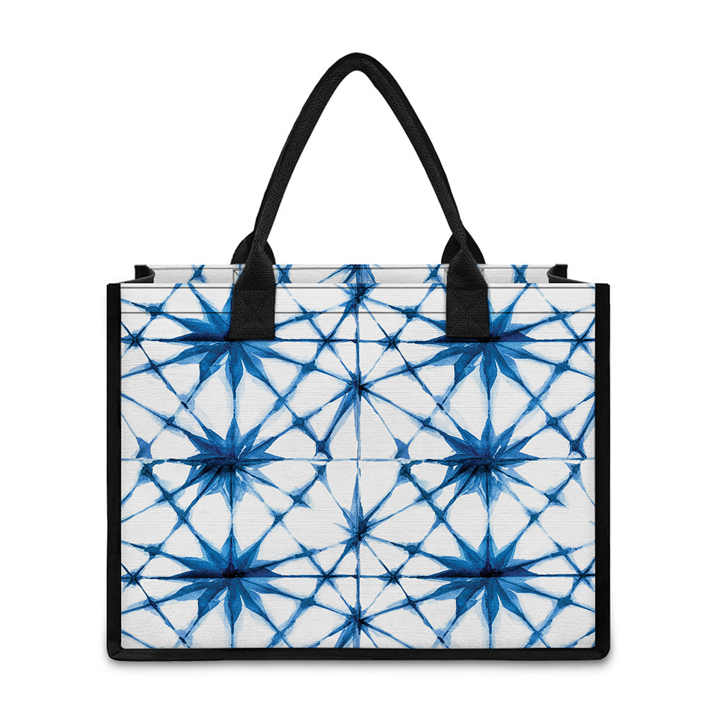 Watercolor Shibori Pattern Print Canvas Tote Bag