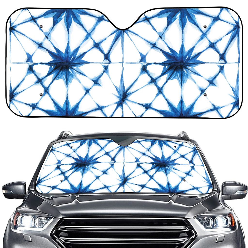 Watercolor Shibori Pattern Print Car Windshield Sun Shade