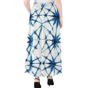 Watercolor Shibori Pattern Print Chiffon Maxi Skirt