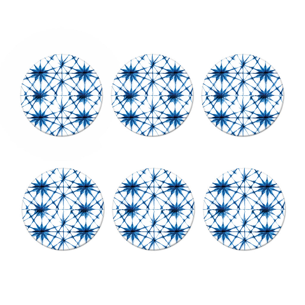 Watercolor Shibori Pattern Print Coaster Set