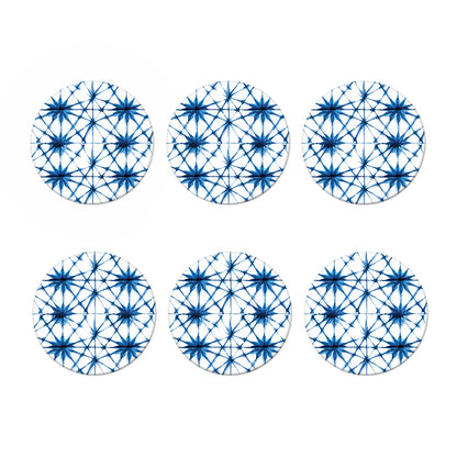 Watercolor Shibori Pattern Print Coaster Set
