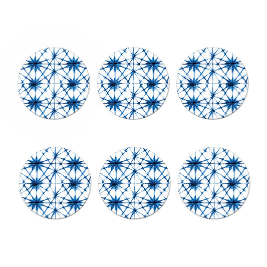 Watercolor Shibori Pattern Print Coaster Set