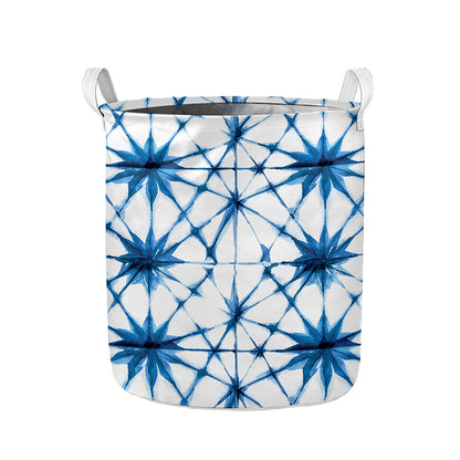 Watercolor Shibori Pattern Print Collapsible Laundry Basket