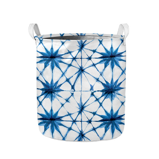 Watercolor Shibori Pattern Print Collapsible Laundry Basket