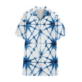 Watercolor Shibori Pattern Print Cotton Hawaiian Shirt