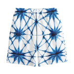 Watercolor Shibori Pattern Print Cotton Shorts