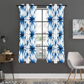 Watercolor Shibori Pattern Print Grommet Curtain Panels