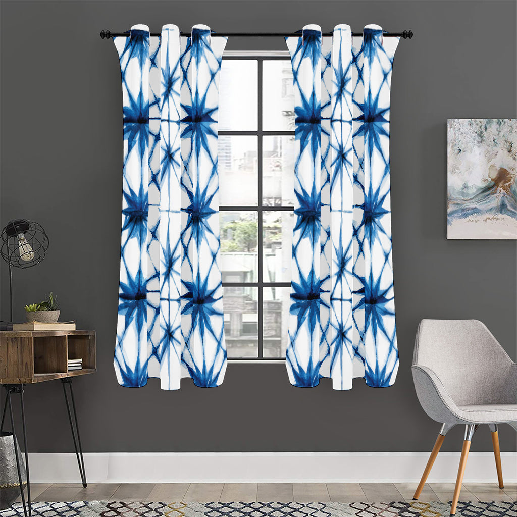 Watercolor Shibori Pattern Print Curtain