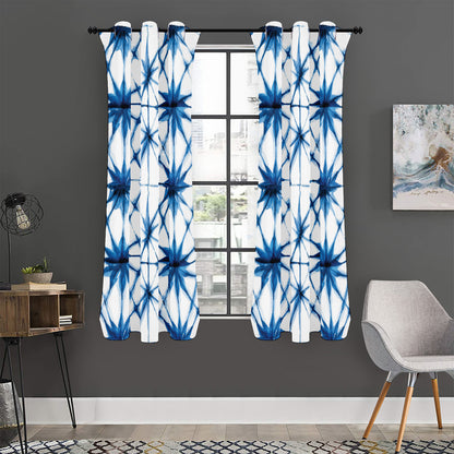 Watercolor Shibori Pattern Print Curtain