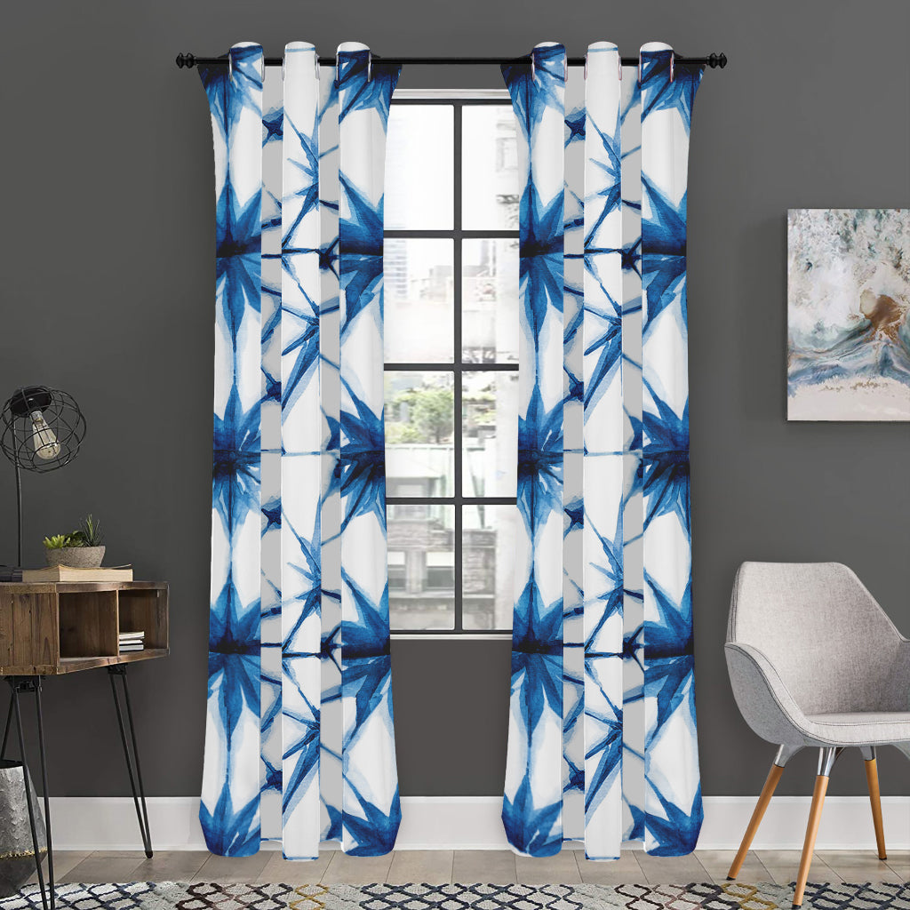 Watercolor Shibori Pattern Print Curtain