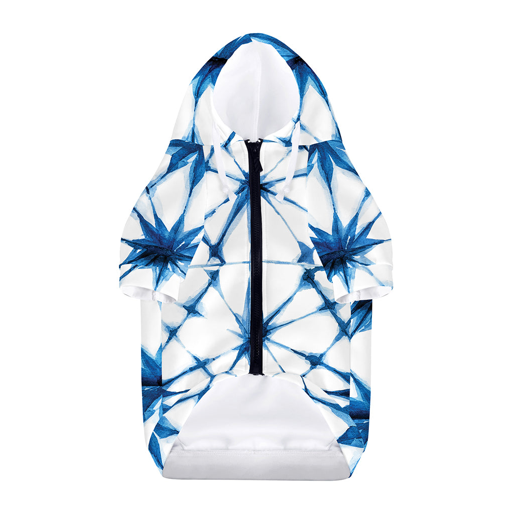 Watercolor Shibori Pattern Print Dog Zip Up Hoodie