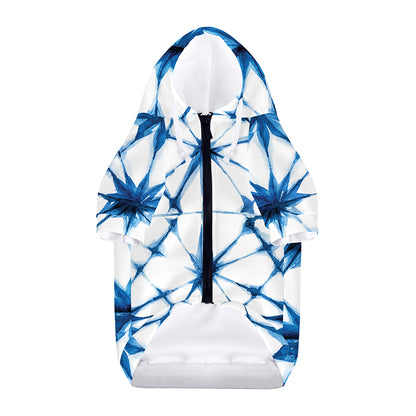 Watercolor Shibori Pattern Print Dog Zip Up Hoodie