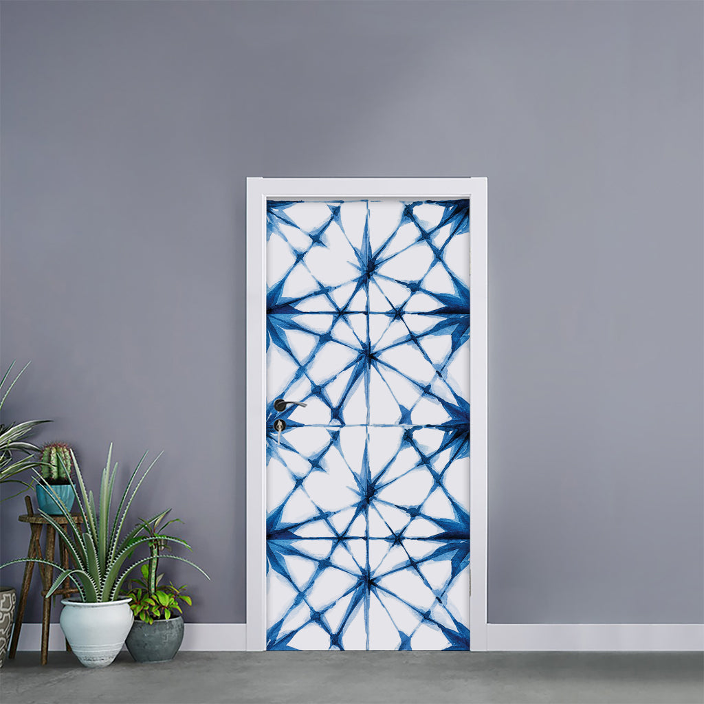 Watercolor Shibori Pattern Print Door Sticker