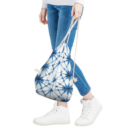 Watercolor Shibori Pattern Print Drawstring Bag