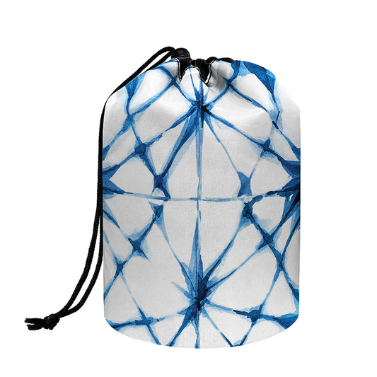 Watercolor Shibori Pattern Print Drawstring Makeup Bag