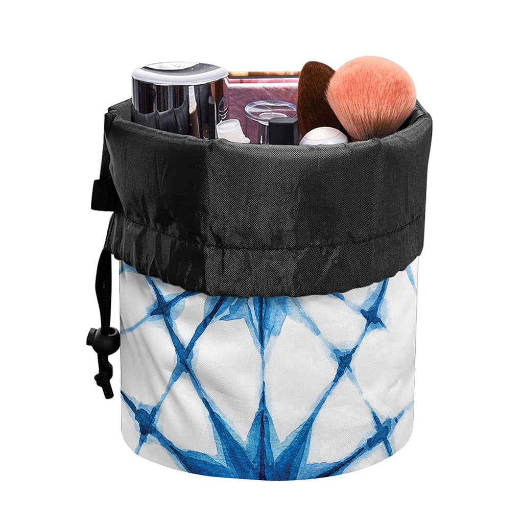 Watercolor Shibori Pattern Print Drawstring Makeup Bag