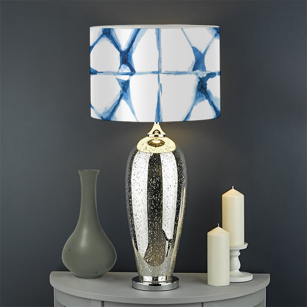 Watercolor Shibori Pattern Print Drum Lamp Shade