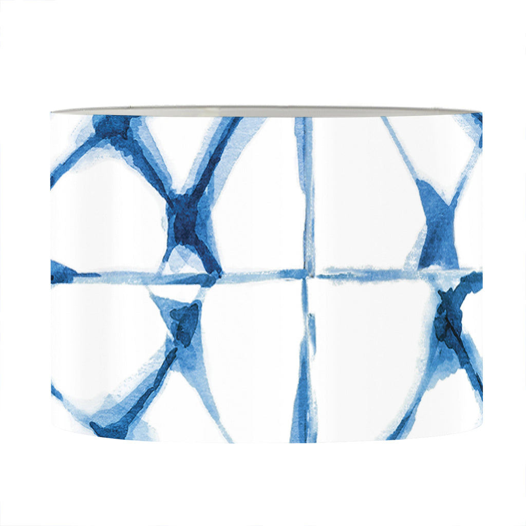 Watercolor Shibori Pattern Print Drum Lamp Shade