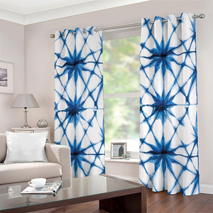 Watercolor Shibori Pattern Print Extra Wide Grommet Curtains