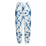 Watercolor Shibori Pattern Print Fleece Lined Knit Pants