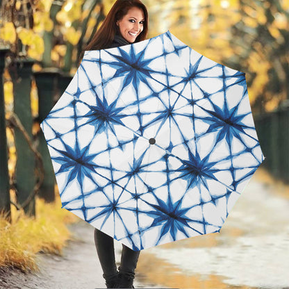 Watercolor Shibori Pattern Print Foldable Umbrella