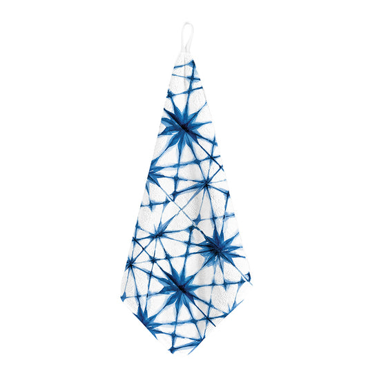 Watercolor Shibori Pattern Print Hand Towel