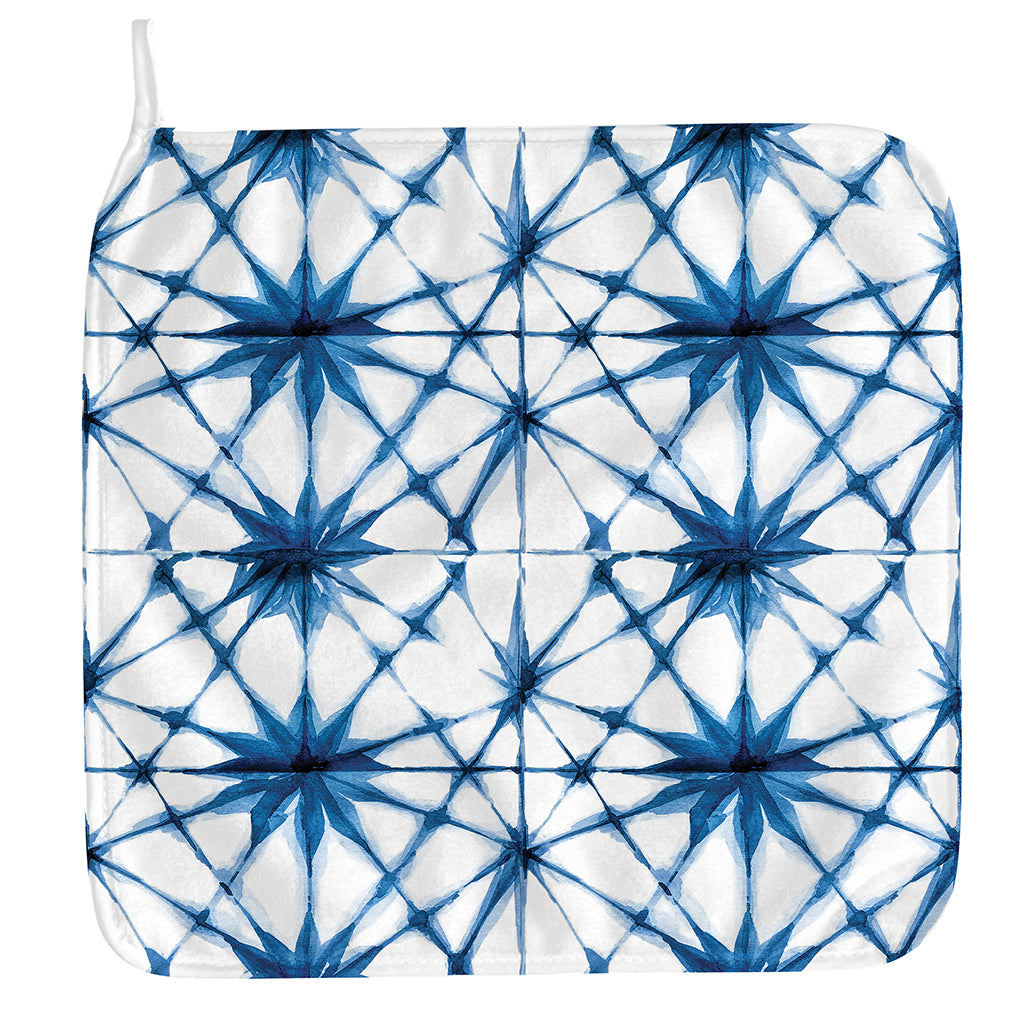 Watercolor Shibori Pattern Print Hand Towel