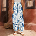Watercolor Shibori Pattern Print Harem Pants