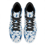 Watercolor Shibori Pattern Print High Top Leather Sneakers