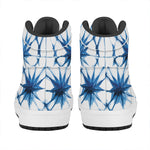 Watercolor Shibori Pattern Print High Top Leather Sneakers