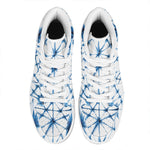 Watercolor Shibori Pattern Print High Top Leather Sneakers