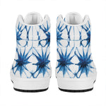 Watercolor Shibori Pattern Print High Top Leather Sneakers