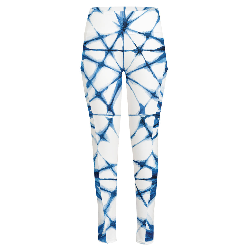 Watercolor Shibori Pattern Print High-Waisted Pocket Leggings